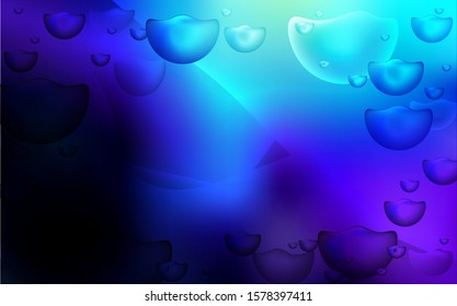 Dark BLUE vector pattern with lines, ovals. A vague circumflex abstract illustration with gradient. The elegant pattern for brand book.