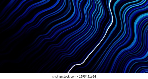 Dark BLUE vector pattern with lines. Abstract gradient illustration with wry lines. Best design for your ad, poster, banner.