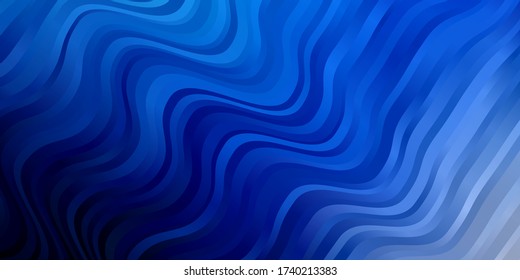 Dark BLUE vector pattern with lines. Brand new colorful illustration with bent lines. Pattern for websites, landing pages.