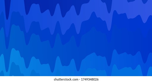 Dark BLUE vector pattern with lines. Colorful abstract illustration with gradient curves. Template for your UI design.
