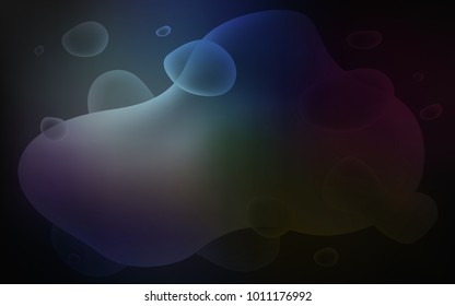Dark BLUE vector pattern with liquid shapes. Shining crooked illustration in memphis style. Brand-new design for your ads, poster, banner.