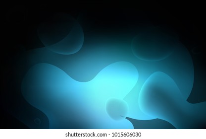Dark BLUE vector pattern with liquid shapes. Blurred geometric sample with gradient bubbles.  A new texture for your  ad, booklets, leaflets.