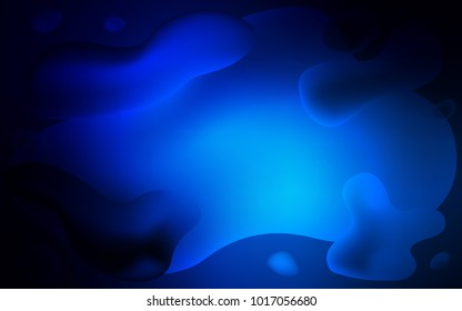Dark BLUE vector pattern with liquid shapes. Creative geometric illustration in memphis style with gradient. New composition for your brand book.