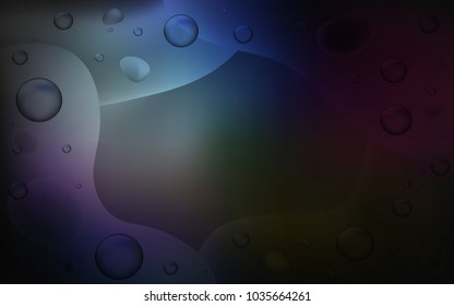 Dark BLUE vector pattern with liquid shapes. Creative geometric illustration in memphis style with gradient. A completely new memphis design for your business.