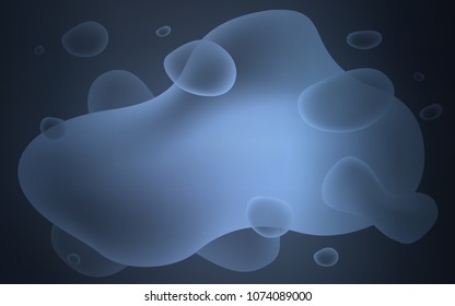 Dark BLUE vector pattern with liquid shapes. A vague circumflex abstract illustration with gradient. Memphis style for your business design.