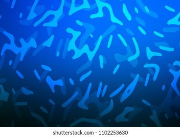 Dark BLUE vector pattern with liquid shapes. Colorful abstract illustration with gradient lines. A completely new marble design for your business.