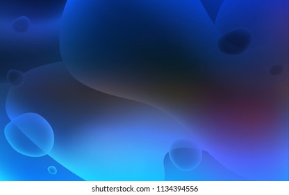 Dark BLUE vector pattern with liquid shapes. Geometric illustration in memphis style with gradient.  The template for cell phone backgrounds.