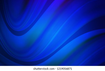 Dark BLUE vector pattern with liquid shapes. Shining illustration, which consist of blurred lines, circles. The elegant pattern for brand book.