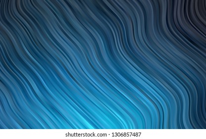 Dark BLUE vector pattern with liquid shapes. Modern gradient abstract illustration with bandy lines. New composition for your brand book.