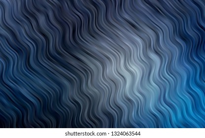 Dark BLUE vector pattern with liquid shapes. Shining illustration, which consist of blurred lines, circles. The best blurred design for your business.