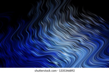 Dark BLUE vector pattern with liquid shapes. Creative geometric illustration in marble style with gradient. The elegant pattern for brand book.