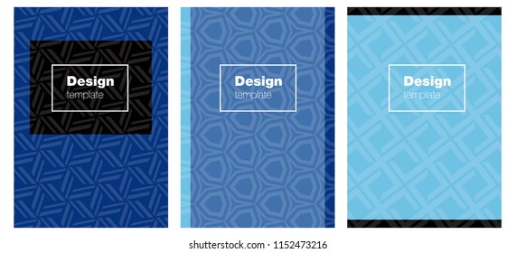 Dark BLUE vector pattern for magazines. Booklet with textbox on colorful abstract background. Pattern for business books, journals.