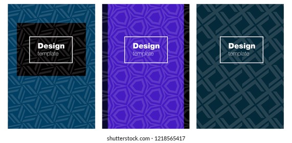 Dark BLUE vector pattern for magazines. Abstract booklet on colored background with gradient. Design for cover of books, notepads.