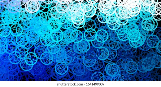 Dark BLUE vector pattern with magic elements. Abstract illustration with gothic gradient shapes. Design for magic, spiritual events.