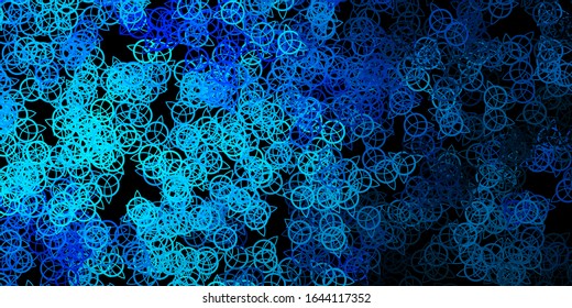 Dark BLUE vector pattern with magic elements. Illustration with magical signs of spiritual power. Best design halloween events.