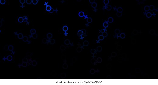 Dark BLUE vector pattern with magic elements. Abstract illustration with gothic gradient shapes. Best design halloween events.