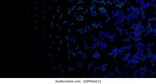 Dark BLUE vector pattern with magic elements. Illustration with magical signs of spiritual power. Best design halloween events.