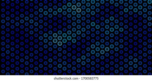 Dark BLUE vector pattern with magic elements. Retro design in abstract style with witchcraft forms. Simple base for your occult design.