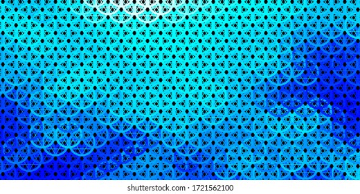 Dark BLUE vector pattern with magic elements. Abstract illustration with gothic gradient shapes. Background for esoteric, mystic designs.