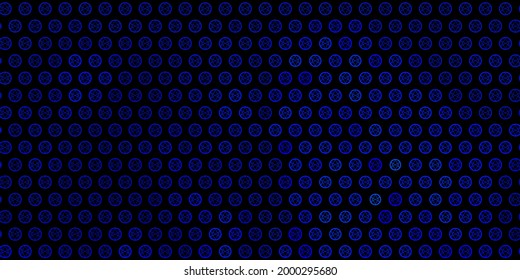 Dark BLUE vector pattern with magic elements. Retro design in abstract style with witchcraft forms. Background for esoteric, mystic designs.