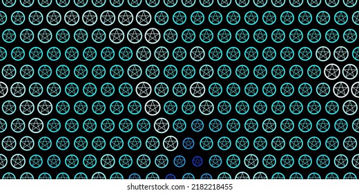 Dark BLUE vector pattern with magic elements. Retro design in abstract style with witchcraft forms. Simple design for occult depiction.