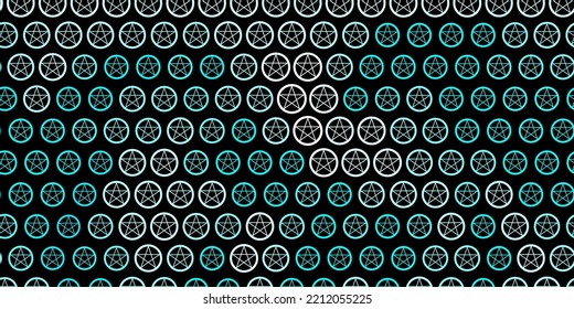 Dark BLUE vector pattern with magic elements. Colorful mystic symbols with a gradient in ancient style. Simple base for your occult design.
