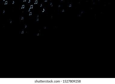 Dark BLUE vector pattern with music elements. Isolated colorful music keys on abstract background. Template for fasion magazines.