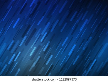 Dark BLUE vector pattern with narrow lines. Blurred decorative design in simple style with lines. The pattern can be used as ads, poster, banner for commercial.
