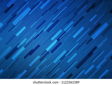 Dark BLUE vector pattern with narrow lines. Glitter abstract illustration with colored sticks. Best design for your ad, poster, banner.