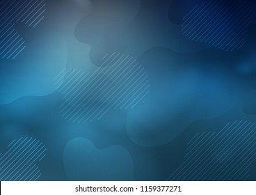 Dark BLUE vector pattern with narrow lines. Decorative shining illustration with lines on abstract template. The template can be used as a background.