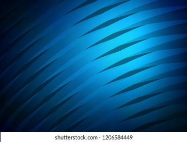 Dark BLUE vector pattern with narrow lines. Decorative shining illustration with lines on abstract template. Best design for your ad, poster, banner.