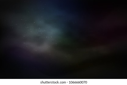 Dark BLUE vector pattern with night sky stars. Blurred decorative design in simple style with galaxy stars. Pattern for astrology websites.