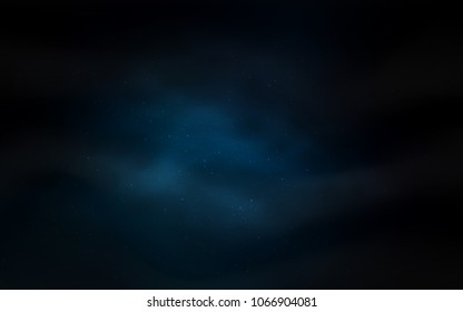 Dark BLUE vector pattern with night sky stars. Space stars on blurred abstract background with gradient. Pattern for futuristic ad, booklets.