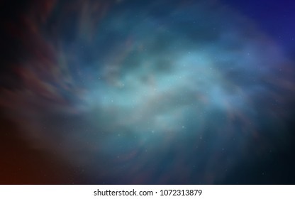 Dark BLUE vector pattern with night sky stars. Glitter abstract illustration with colorful cosmic stars. Smart design for your business advert.