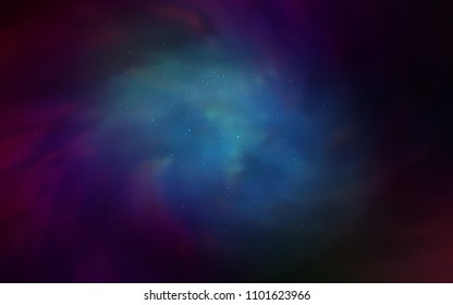 Dark BLUE vector pattern with night sky stars. Space stars on blurred abstract background with gradient. Pattern for astrology websites.