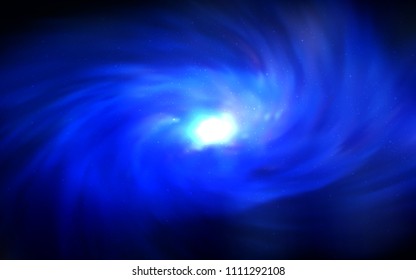 Dark BLUE vector pattern with night sky stars. Glitter abstract illustration with colorful cosmic stars. Pattern for futuristic ad, booklets.