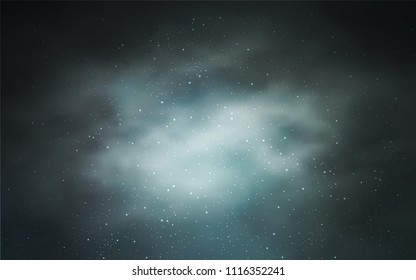 Dark BLUE vector pattern with night sky stars. Shining colored illustration with bright astronomical stars. Pattern for astronomy websites.