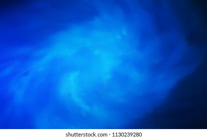 Dark BLUE vector pattern with night sky stars. Shining colored illustration with bright astronomical stars. Pattern for astronomy websites.