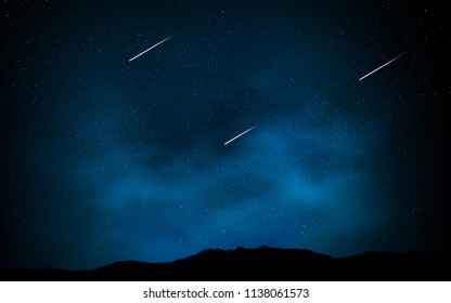 Dark BLUE vector pattern with night sky stars. Shining illustration with sky stars on abstract template. Best design for your ad, poster, banner.