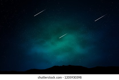 Dark BLUE vector pattern with night sky stars. Blurred decorative design in simple style with galaxy stars. Pattern for futuristic ad, booklets.