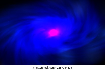 Dark BLUE vector pattern with night sky stars. Shining colored illustration with bright astronomical stars. Smart design for your business advert.