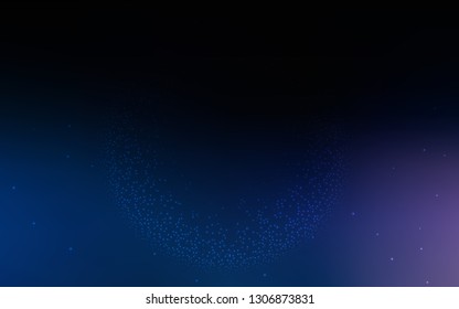 Dark BLUE vector pattern with night sky stars. Blurred decorative design in simple style with galaxy stars. Template for cosmic backgrounds.