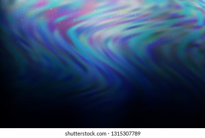 Dark BLUE vector pattern with night sky stars. Shining illustration with sky stars on abstract template. Pattern for astrology websites.