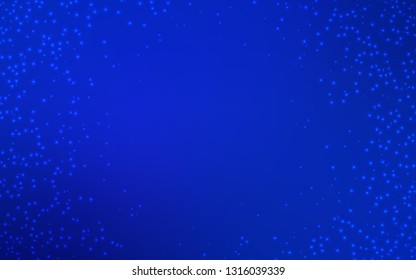 Dark BLUE vector pattern with night sky stars. Space stars on blurred abstract background with gradient. Pattern for astrology websites.