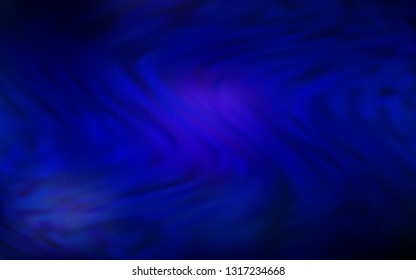 Dark BLUE vector pattern with night sky stars. Shining colored illustration with bright astronomical stars. Smart design for your business advert.