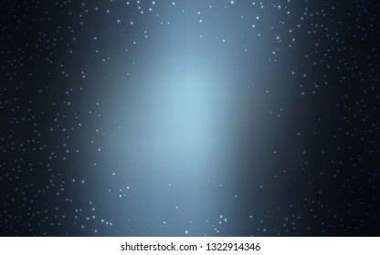 Dark BLUE vector pattern with night sky stars. Modern abstract illustration with Big Dipper stars. Pattern for futuristic ad, booklets.