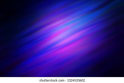 Dark BLUE vector pattern with night sky stars. Glitter abstract illustration with colorful cosmic stars. Pattern for astronomy websites.