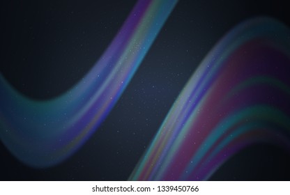 Dark BLUE vector pattern with night sky stars. Blurred decorative design in simple style with galaxy stars. Template for cosmic backgrounds.
