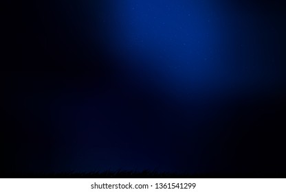 Dark BLUE vector pattern with night sky stars. Blurred decorative design in simple style with galaxy stars. Pattern for astronomy websites.