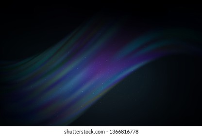 Dark BLUE vector pattern with night sky stars. Space stars on blurred abstract background with gradient. Pattern for futuristic ad, booklets.